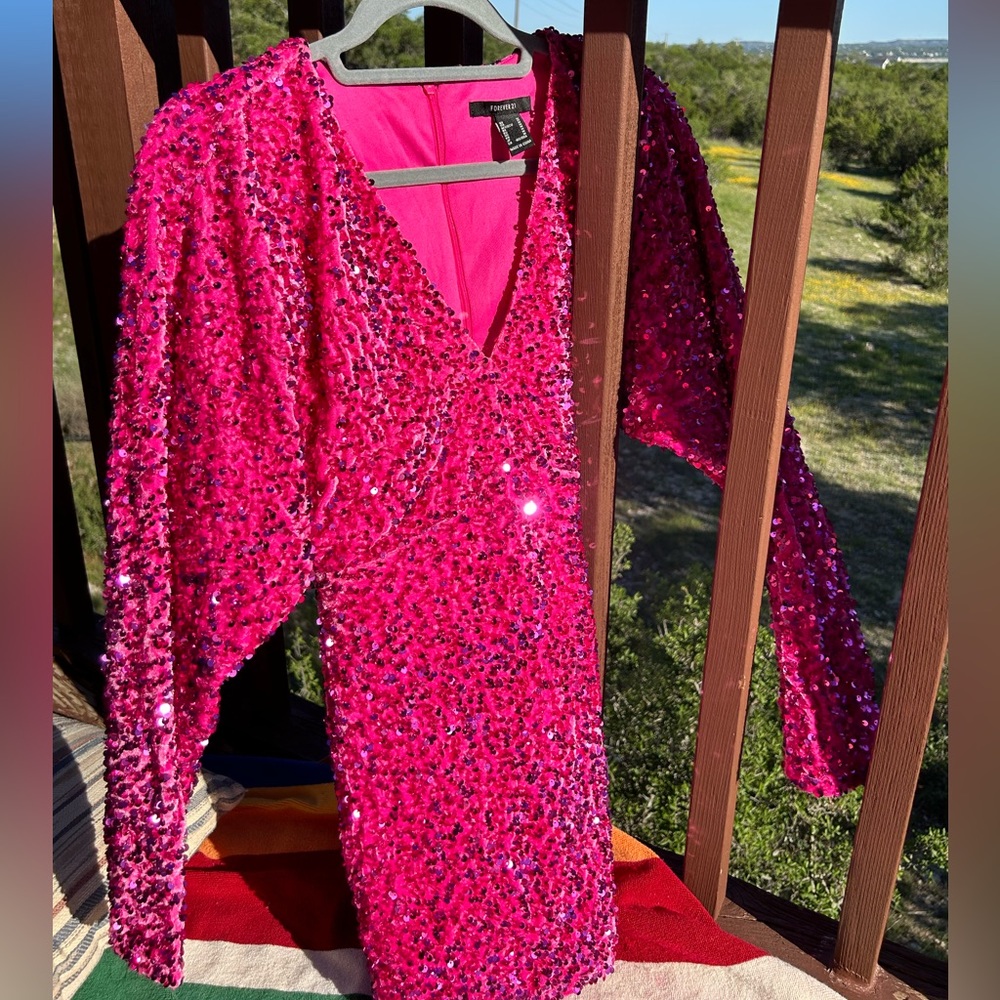 Velvet Sparkle Pink Dress